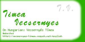 timea vecsernyes business card